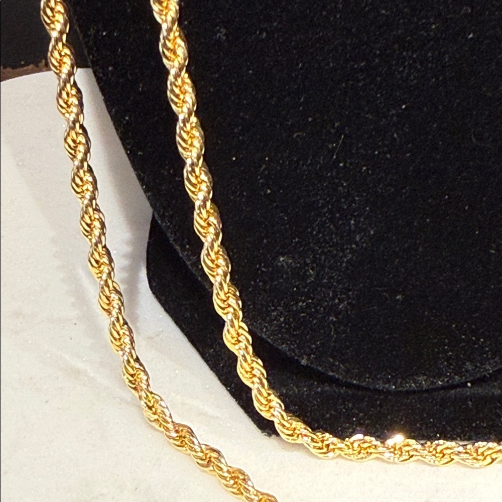Goldtone Rope Chain Necklace - Picture 2 of 6